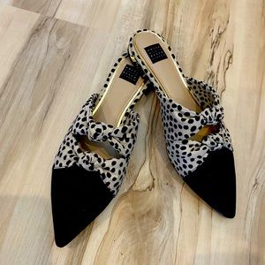 WHBM leopard print flat slides